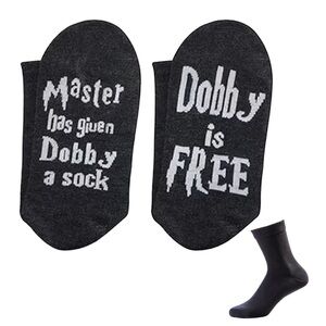 Socks Harry Potter Dobby Is A Free Elf Hogwarts Magic Gray Wizarding World